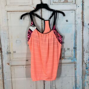 Zeroxposur Sun Smart Ruched 2-In-1 Tankini Top Womens Size M/10 Tigerlily NWT